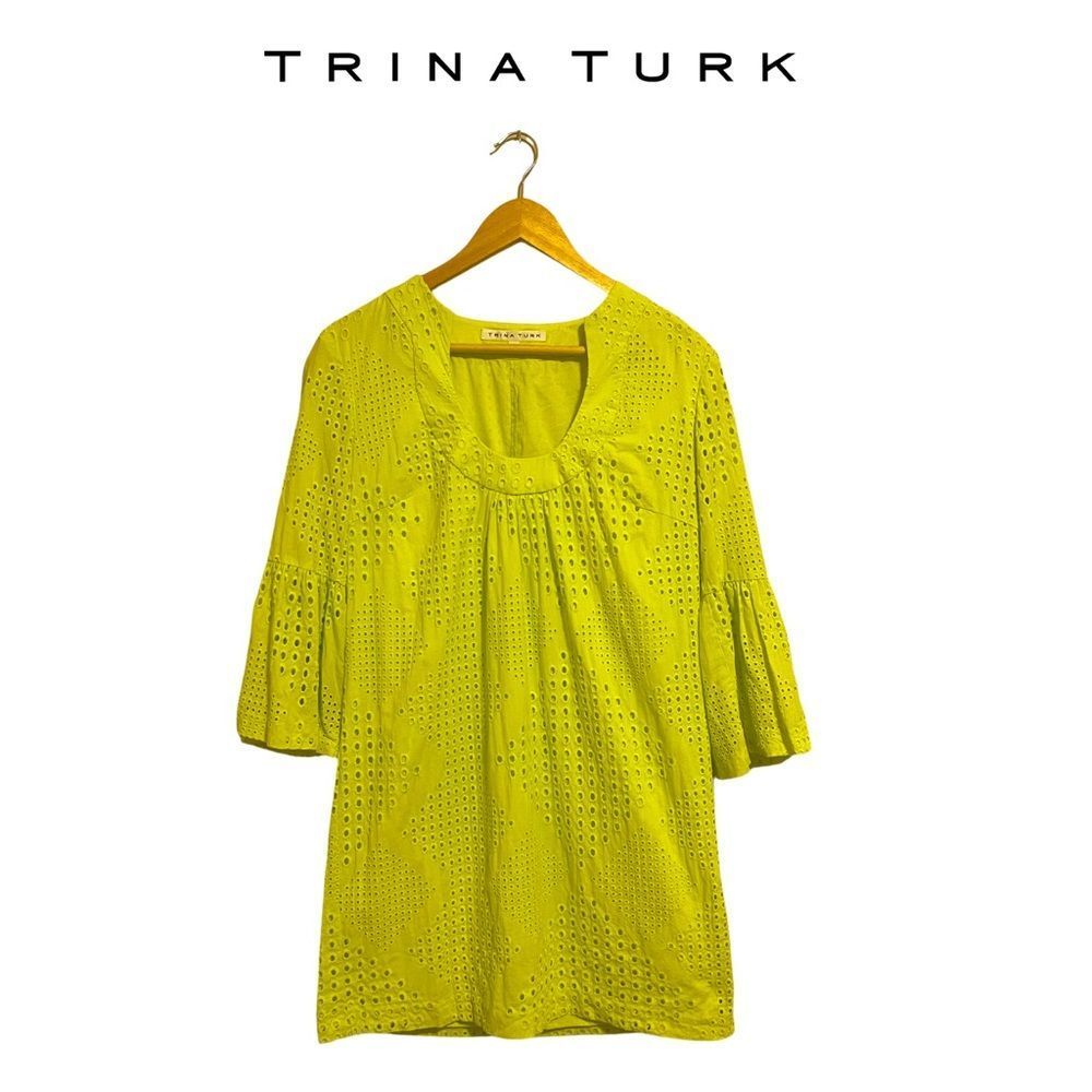 Trina Turk Bonita Eyelet Bell Sleeve Dress